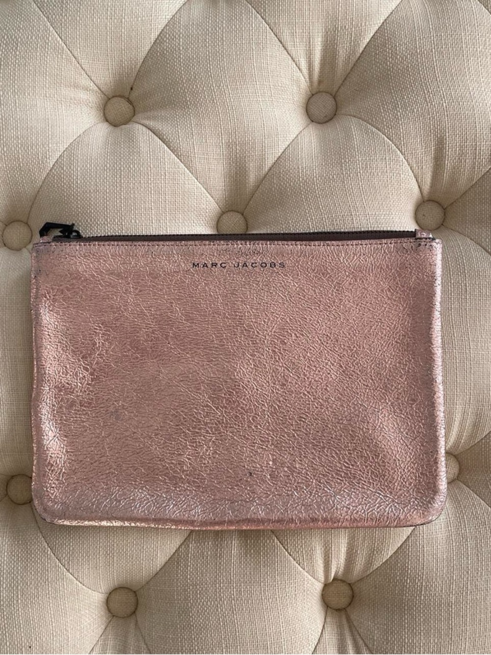 Marc Jacobs Metallic Rose Zip Pouch